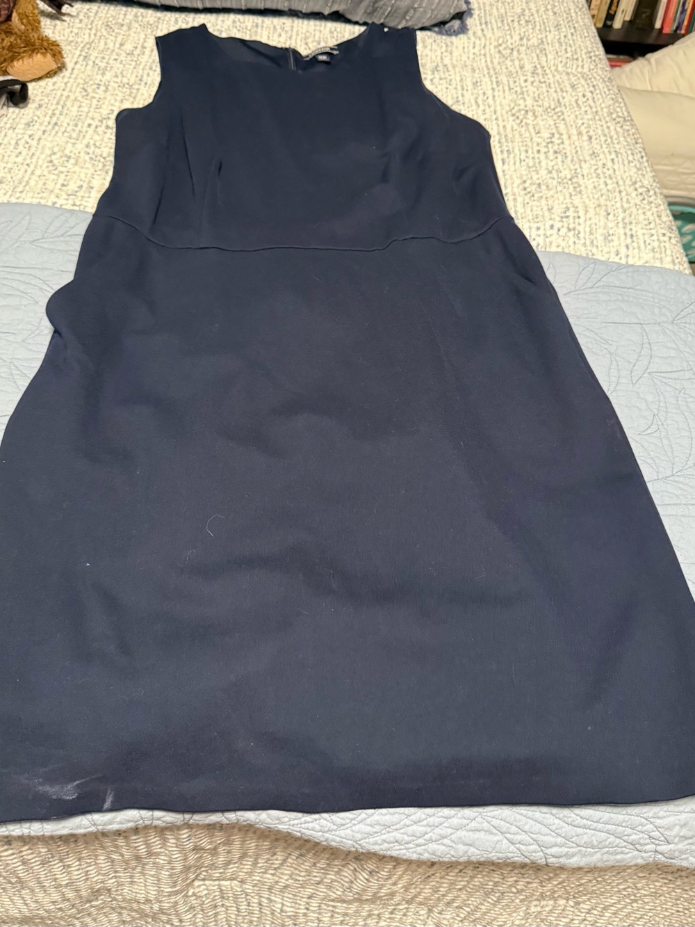 Lands' End Sleeveless Navy Shift Dress